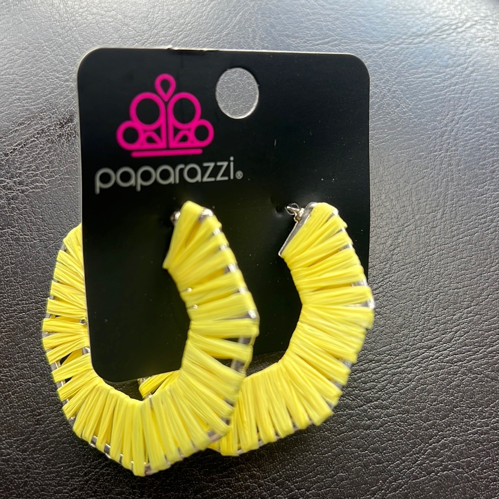 Fabulously Fiesta Yellow Hoop Earing